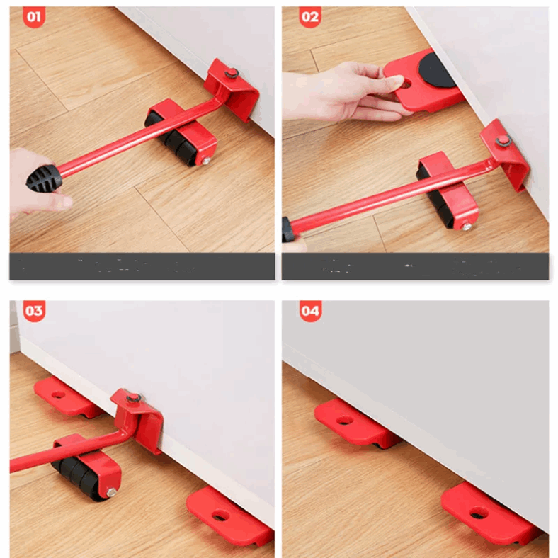 Heavy-Duty Furniture Moving Tool Kit with ABS Pulley Set - Easy Moving Helpers