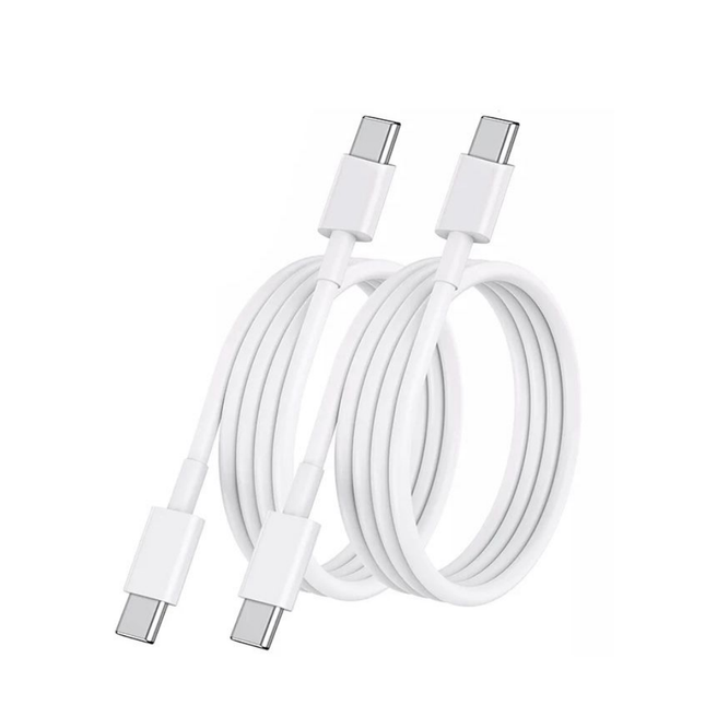 Fast Type-C to Type-C Charging Cable 1 Metre – 2 Pack White