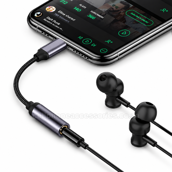 Yesido Lightning to 3.5mm Headphone Jack Adapter, Audio Converter Cable for iPhone & Lightning Devices, Braided Design Grey
