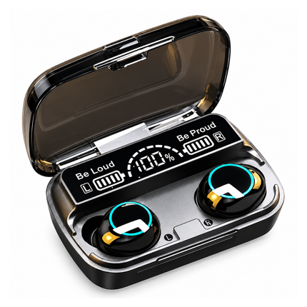M30 Bluetooth 5.3 Wireless Earbuds with Power Bank Function and Digital Display Black
