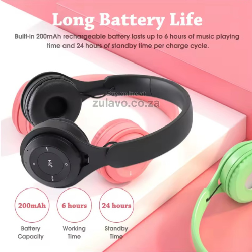 YO8 Stereo Wireless Bluetooth Headphones Bluetooth 5.0 connectivity, immersive stereo sound, and a built-in battery