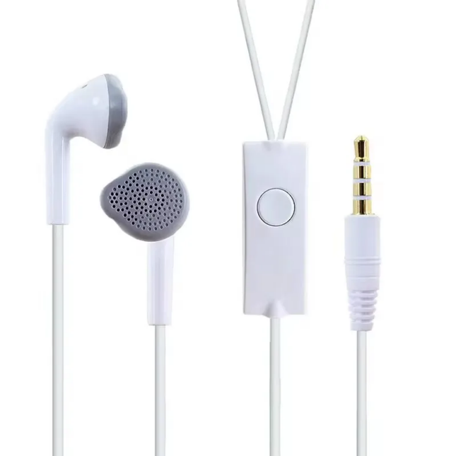 3.5mm Wired Earphones with Remote and Microphone Compatible Devices – White