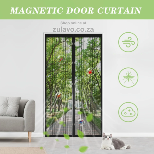 Magic Mesh Hands-Free Magnetic Screen Door – Keep Fresh Air In and Bugs Out! Automatically sealing shut behind you with powerful magnets,
