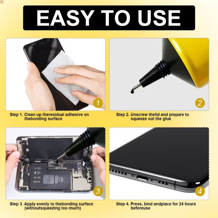 GSE T-7000 Multi-Purpose Repair Adhesive Glue 110ml with Fine Precision Applicator Tip, Suitable for Cellphone Screen Repair, Back Cover Bonding and Electronics Assembly