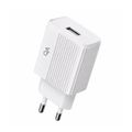 QA-03 USB wall charger with EU plug and USB-A output. Compact 1.4A charging adapter for compatible USB-powered devices - White