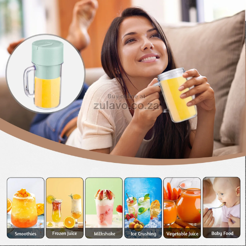 Portable USB Rechargeable Crusher Juicer Cup – Fresh Juice Anytime, Anywhere Designed for modern lifestyles, this 2-in-1 juicer