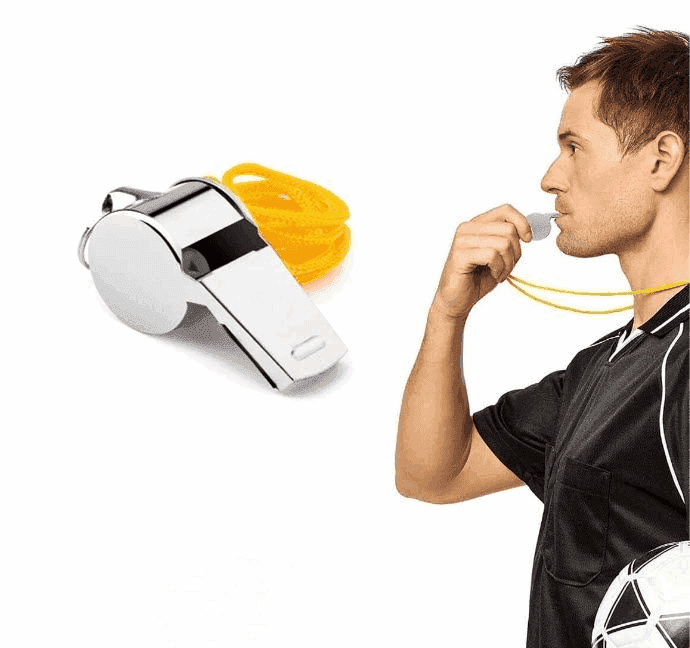 Stainless-steel Sports Whistle with Lanyard 2-Pack