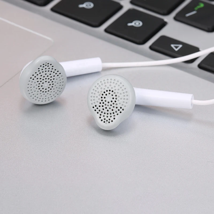 3.5mm Wired Earphones with Remote and Microphone Compatible Devices – White