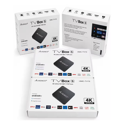 HEMCO HMC-TV13 TV Box S Android TV 15.0 8GB RAM 128GB Storage 4K Ultra HD