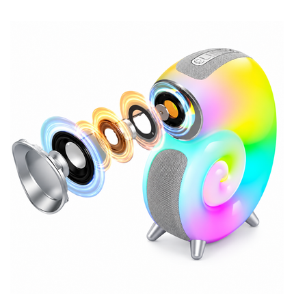 Conch Music Lamp Wireless Bluetooth Speaker RGB Light F-666  White