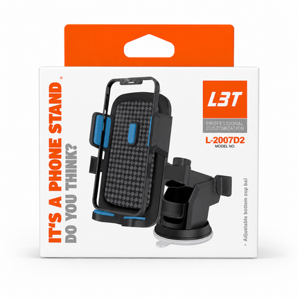 Universal Dashboard & Windscreen Car Phone Holder Adjustable Telescopic Mount - LBT L-2007D2 Black