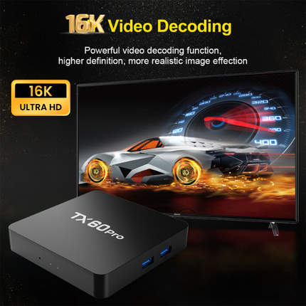 TX60 Pro 16K Android 16.0 TV Box 16GB+256GB with Remote