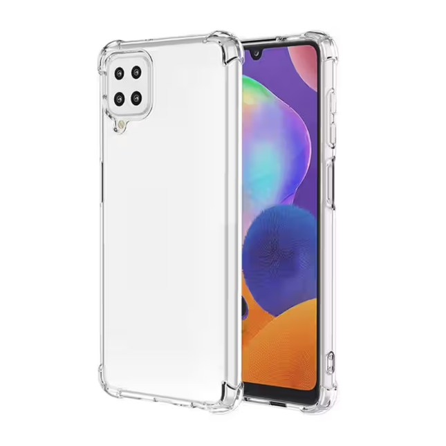Samsung Galaxy A12 Compatible Clear Shock Resistant Armor Case TPU PC