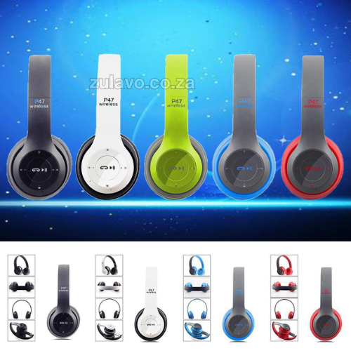 P47 Wireless Bluetooth Headphones - Premium Sound Quality, Comfortable Foldable Design & Extended Battery Life Designed for music lovers, gamers, and professionals
