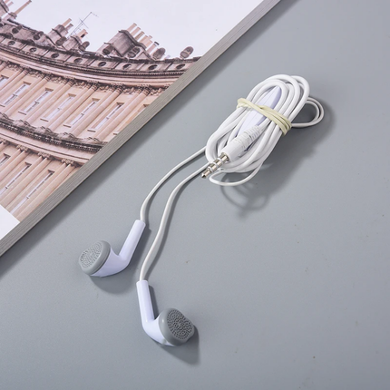 3.5mm Wired Earphones with Remote and Microphone Compatible Devices – White
