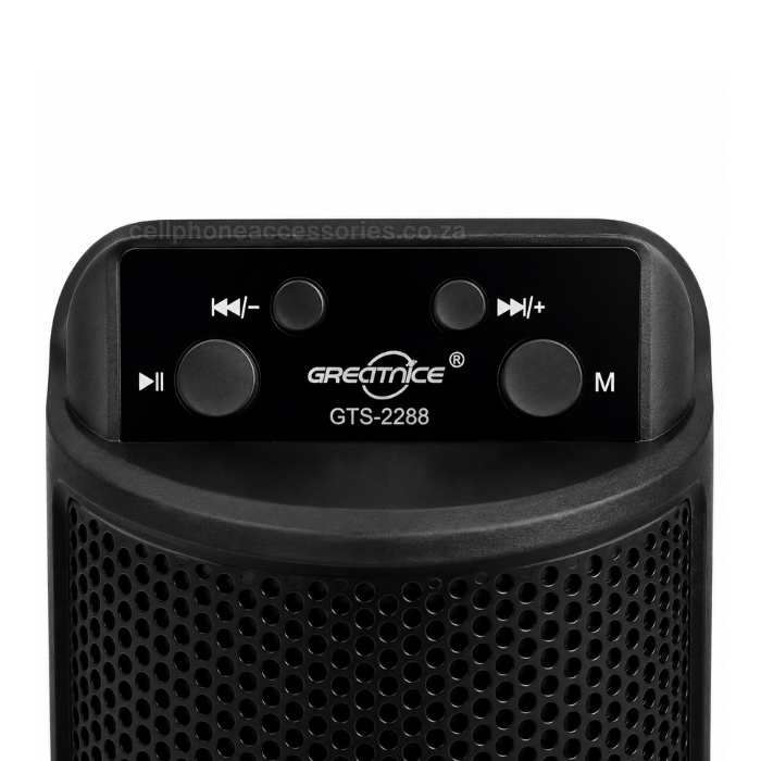 Greatnice GTS-2288 Wireless Bluetooth Speaker Portable LED Light FM Radio USB/TF Speaker - Black