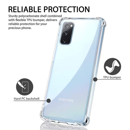 Samsung Galaxy A12 Compatible Clear Shock Resistant Armor Case TPU PC