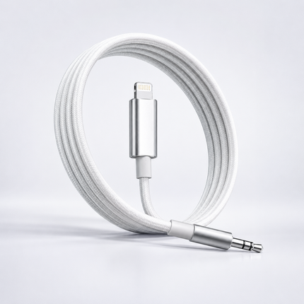 LDNIO LS-Y81i Lightning to 3.5mm AUX Audio Cable 1M HiFi Stereo Adapter White