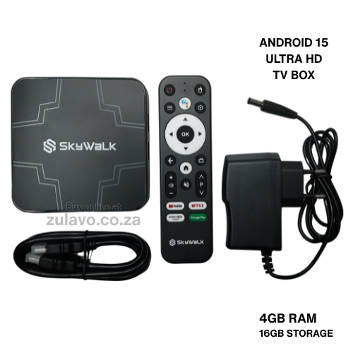 SkyWalk VKG.333 Android 15 Ultra HD TV Box – Smarter Entertainment at Home Transforms any TV into a smart powerhouse.