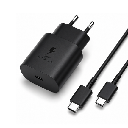 45W USB-C PD Fast Charging Travel Adapter with USB-C to USB-C 5A Cable – Black