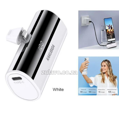 Kakusiga KSC-1075 Mini 5000mAh Pocket Power Bank – Compact. Fast. Powerful Designed for modern, on-the-go lifestyles