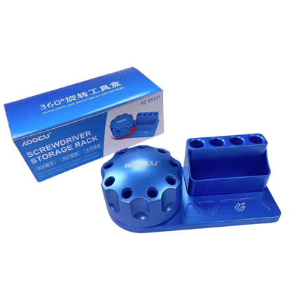 360 Degree Rotating Screwdriver Storage Rack KC-ST331 Blue Tool Holder