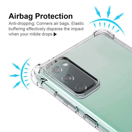 Samsung Galaxy A12 Compatible Clear Shock Resistant Armor Case TPU PC