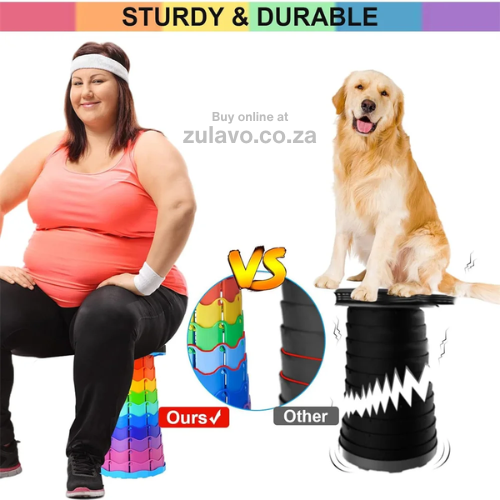 Foldable Telescopic Stool 4.0 – Portable, Adjustable, and Built for Every Adventure! Giving you instant seating whether you’re camping, fishing, hiking, or waiting in long queues.