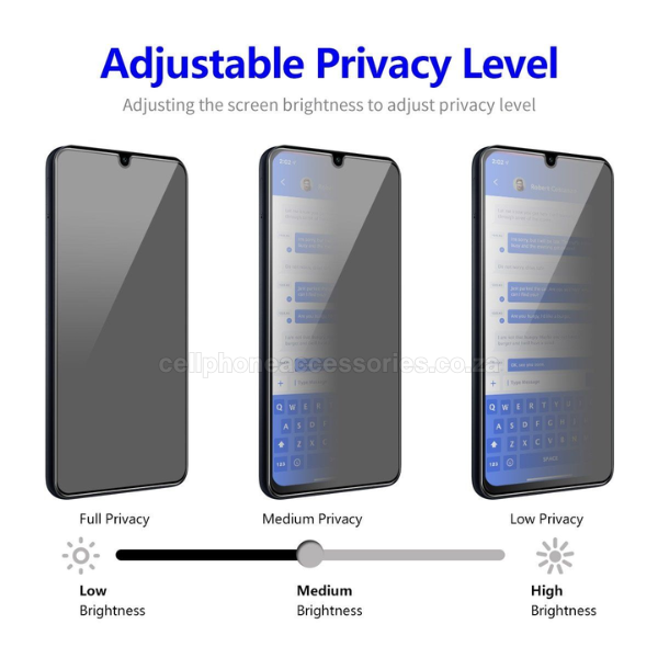 Samsung Galaxy A Series Privacy Tempered Glass Screen Protector Compatible Replacement