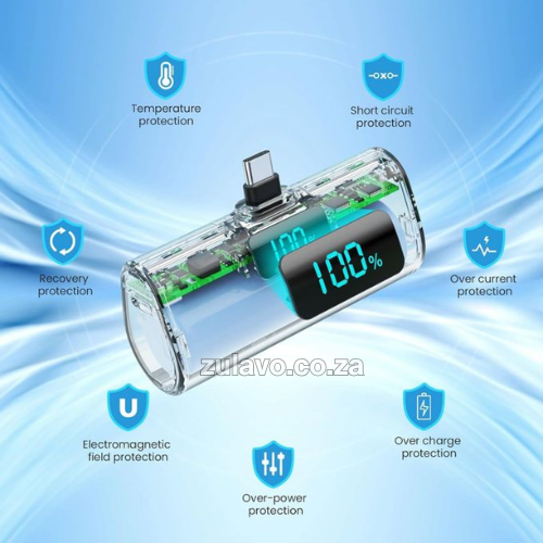 Kakusiga KSC-1075 Mini 5000mAh Pocket Power Bank – Compact. Fast. Powerful Designed for modern, on-the-go lifestyles
