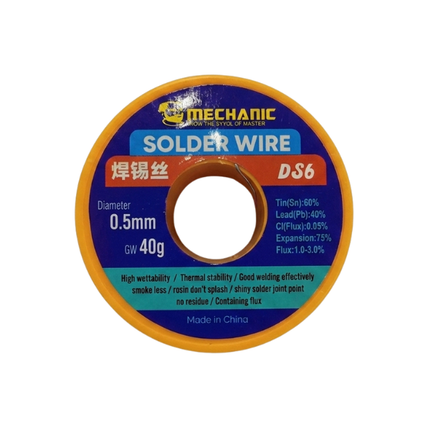 Solder Wire Mechanic DS6 0.5mm 40g Tin Lead Solder with Flux