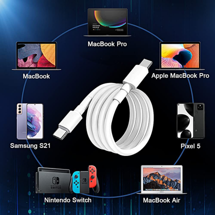 Type-C to Type-C Fast Charging Cable 5A 1M Compatible USB-C Cable Pack of 3