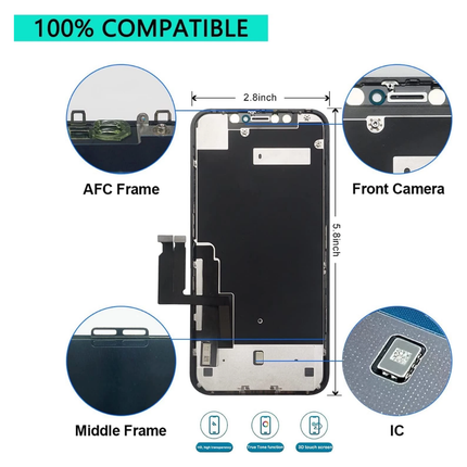 iPhone 11 Compatible Incell LCD Screen Replacement With Frame