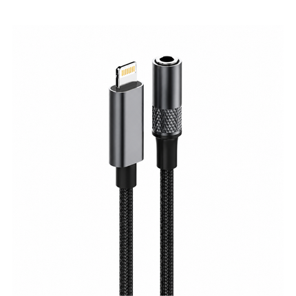 LDNIO LS-Y801 Lightning to 3.5mm Female Audio Adapter Cable Compatible with iPhone, iPad and Lightning Devices - Grey