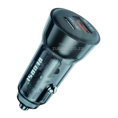 REGRSI CAR-E33 48W USB + Type-C Super Fast Car Charger Adapter Truly fast, efficient, and intelligent in-car charging.