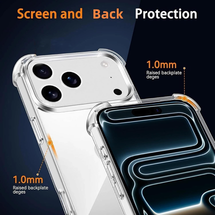 iPhone 17 Pro Max 6.9 Inch Compatible Clear TPU Phone Case Shockproof Transparent