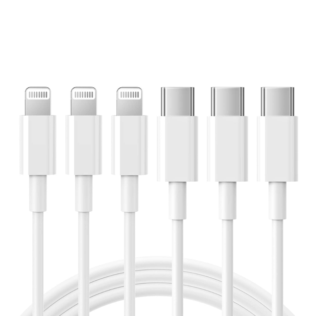 USB-C to Lightning Fast Charging Cable Pack of 3 Compatible for iPhone & iPad