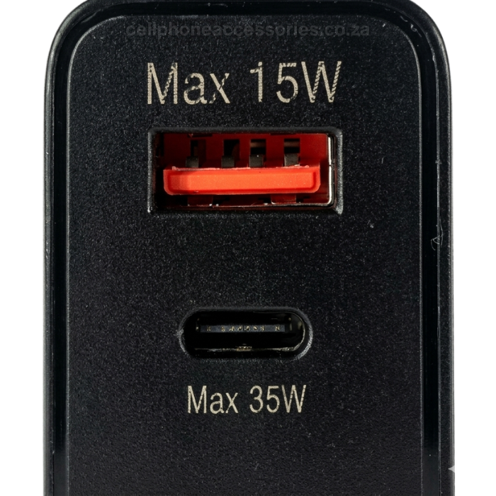 35W PD Super Fast Charger USB-C & USB-A Power Adapter with USB-C to USB-C Cable