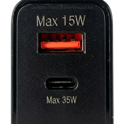 35W PD Super Fast Charger USB-C & USB-A Power Adapter with USB-C to USB-C Cable