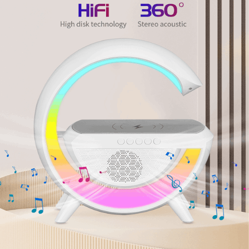 3-in-1 Bluetooth Speaker Lamp with Wireless Charging