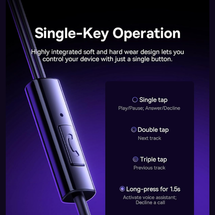 Wired USB-C In-Ear Earphones with Microphone and 10mm Driver Gerlax E21 Black