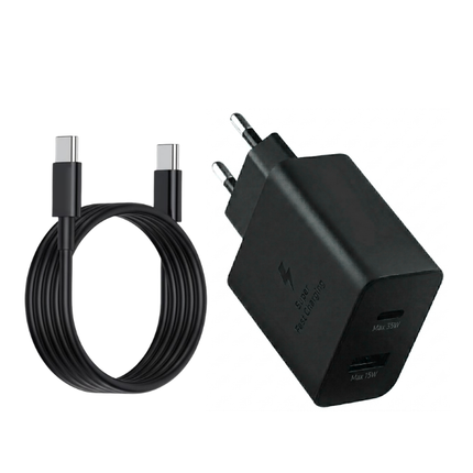 35W PD Super Fast Charger USB-C & USB-A Power Adapter with USB-C to USB-C Cable