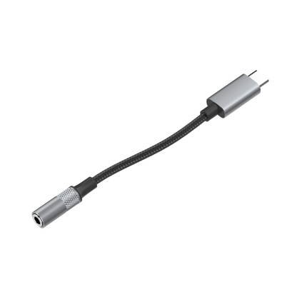 LDNIO LS-Y80C USB-C to 3.5mm Female Audio Adapter Cable Hi-Fi Braided Grey