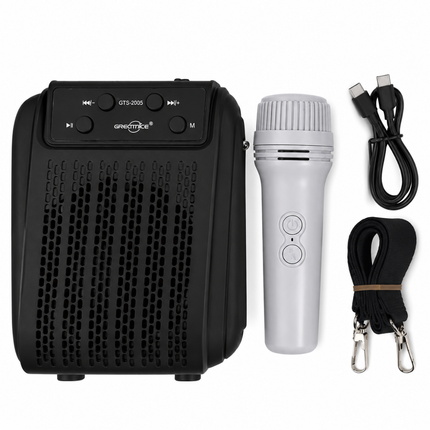 GREATNICE GTS-2005 3 Inch with Microphone and LED Light Portable Wireless Speaker Black