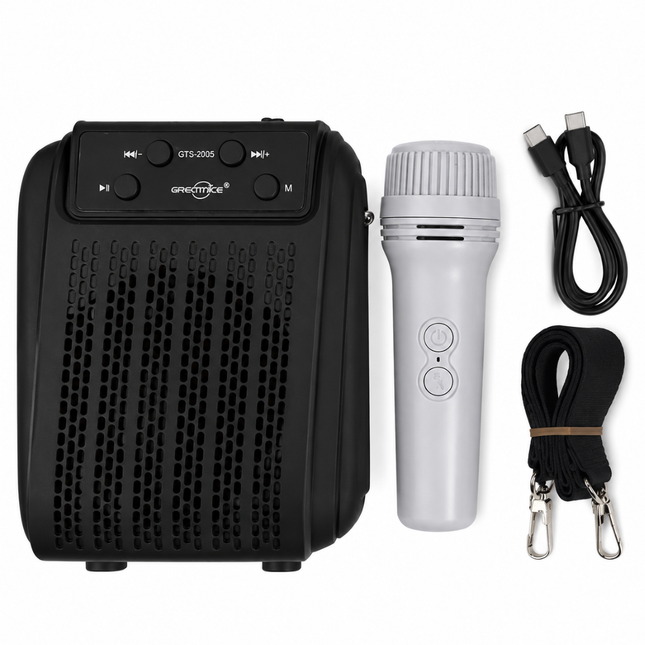 GREATNICE GTS-2005 3 Inch with Microphone and LED Light Portable Wireless Speaker Black