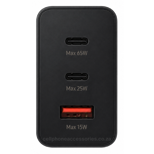 65W Super Fast PD Power Adapter Trio Charger with Dual USB-C & USB-A Ports