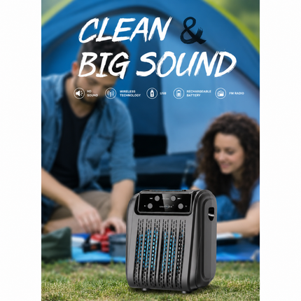 GREATNICE GTS-2005 3 Inch with Microphone and LED Light Portable Wireless Speaker Black
