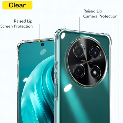 Huawei Nova 14i Compatible Shockproof Transparent Case with Raised Camera Protection