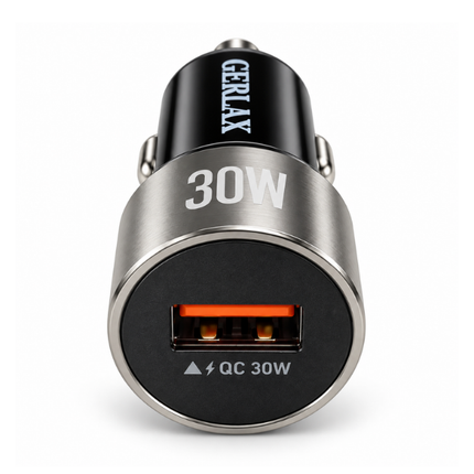 GERLAX C10V 30W QC 3.0 USB Car Charger with USB-A to Micro USB Cable and USB Adapter
