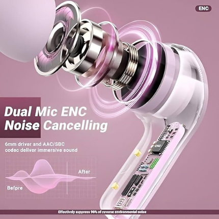 Wireless Bluetooth 5.3 Earbuds with LED Display & ENC Noise Cancellation
